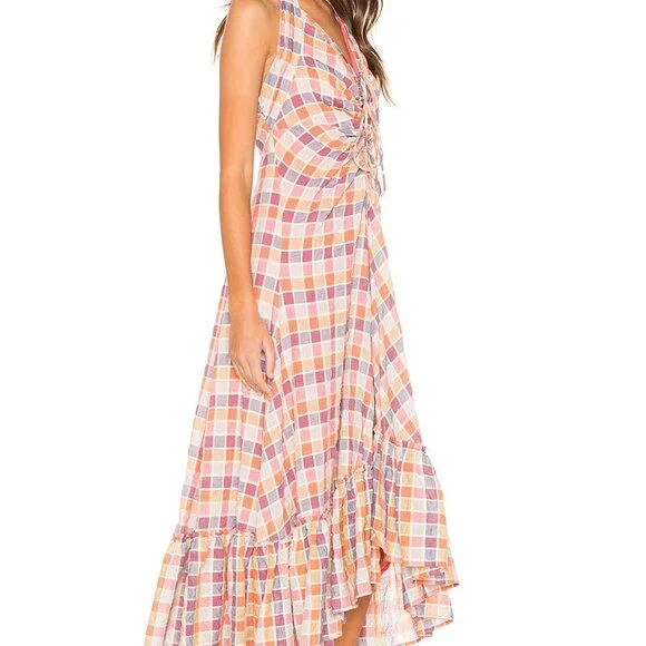 Free People Rainbow Dreams Plaid Dress in Pink/Combo - Picture 3 of 16
